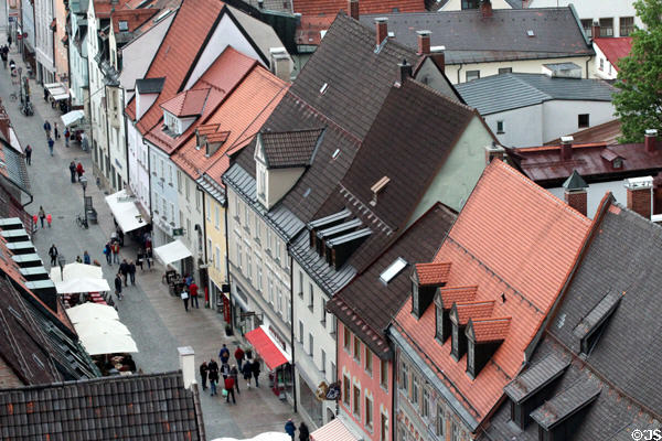 Heritage buildings along Augsburger Str. Füssen, Germany.