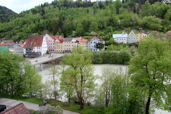 Bridge over Lech River. Füssen, Germany.