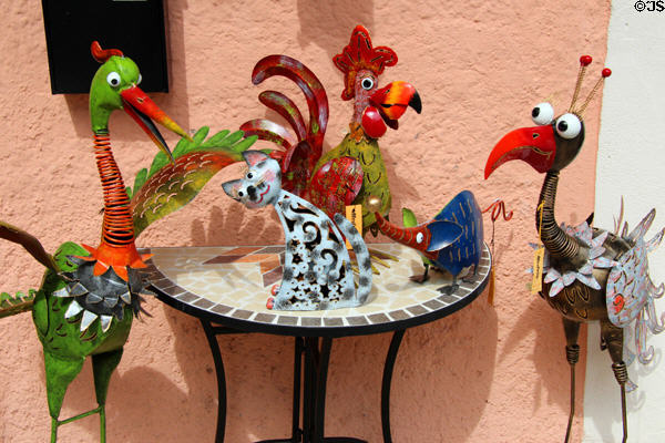 Fanciful metal figures of birds & animals. Füssen, Germany.
