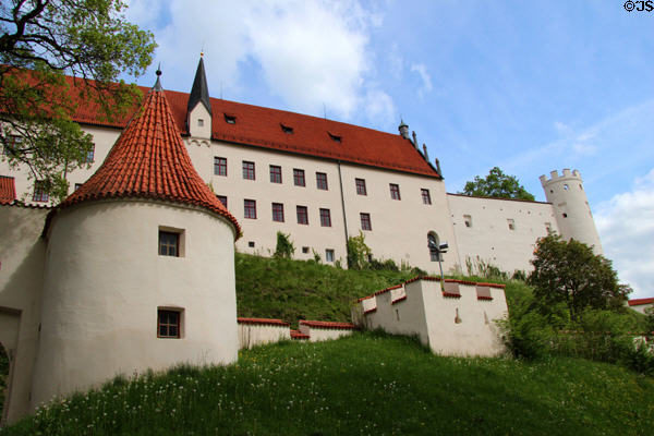 Hohes Schloss zu Füssen on slope over looking town. Füssen, Germany.