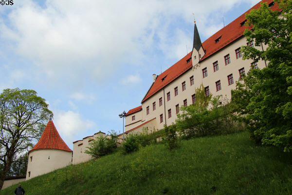 Hohes Schloss zu Füssen on slope over looking town. Füssen, Germany.