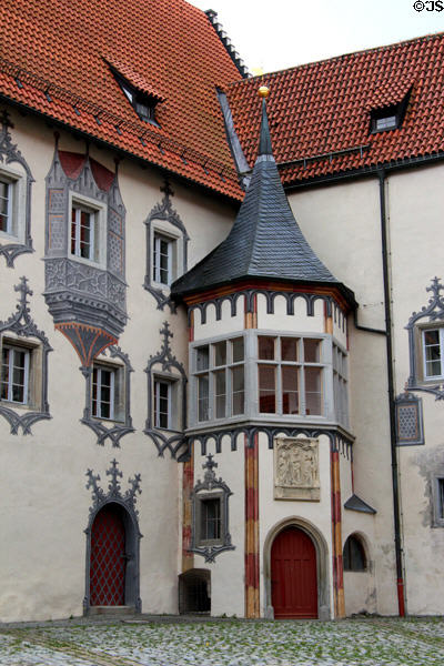 Hohes Schloss zu Füssen elaborate entrance. Füssen, Germany.