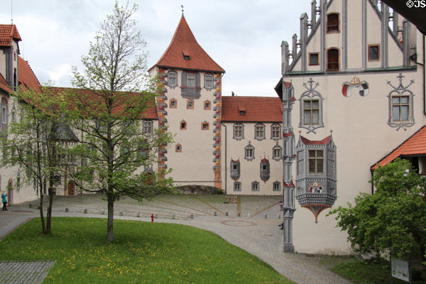 Hohes Schloss zu Füssen view from courtyard. Füssen, Germany.