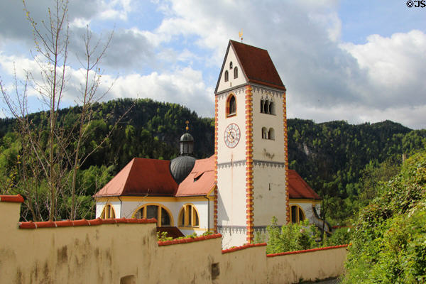 Basilica St Mang Benedictine monastery (9thC) converted into a baroque church (1701-17), named after monk Magnus of Füssen, the legendary founding abbot. Füssen, Germany. Architect: Johann Jakob Herkomer.