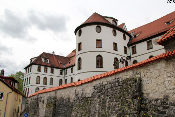 Kloster St Mang behind its wall. Füssen, Germany.