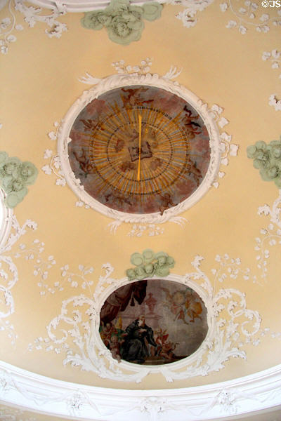 Fresco in Colloquium at Museum of City of Füssen in Kloster St Mang. Füssen, Germany.