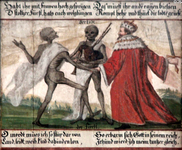Prince panel from Dance of Death series at Museum of City of Füssen. Füssen, Germany.
