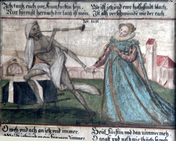 Princess panel from Dance of Death series at Museum of City of Füssen. Füssen, Germany.