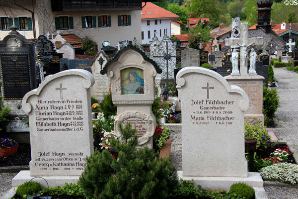 Cemetery of St Aegidius parish church. Gmund am Tegernsee, Germany.