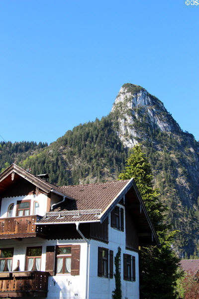 Typical Bavarian home near Linderhof Castle. Ettal, Germany.
