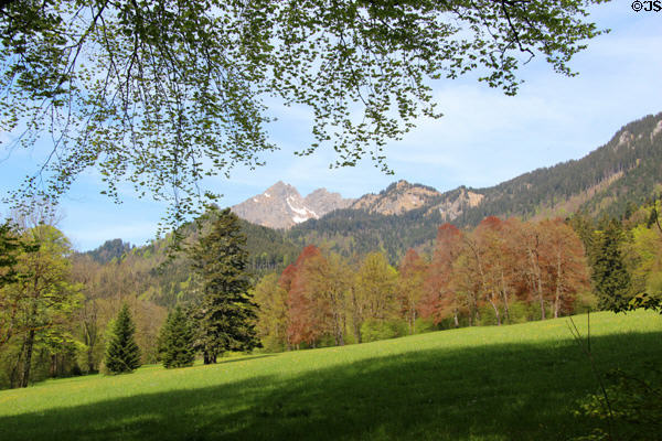 Mountain view near Linderhof Castle. Ettal, Germany.