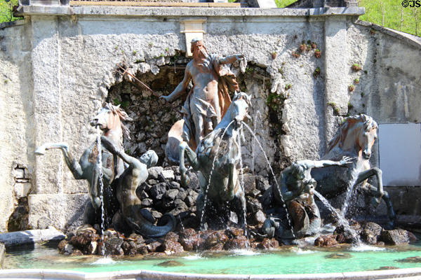 Neptune Fountain at Linderhof Castle. Ettal, Germany.