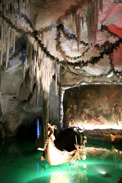 Venus Grotto (1876-77) modeled on Hörselberg from Act 1 of Wagner's Tannhäuser at Linderhof Castle. Ettal, Germany. Architect: A. Dirigi.