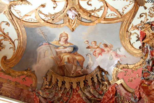 Ceiling painting portraying St. Peter with his symbol, Keys to the Kingdom, by Franz Georg Hermann at Kempten Residenz. Kempten, Germany.