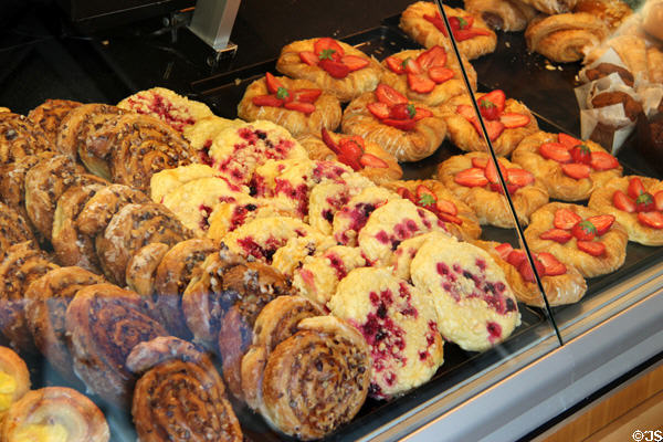 Pastries in shop window. Lindau im Bodensee, Germany.