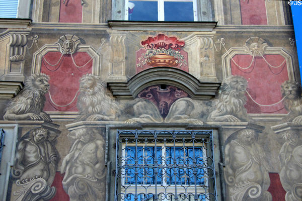 Murals on the exterior of Lindau Municipal Museum. Lindau im Bodensee, Germany.