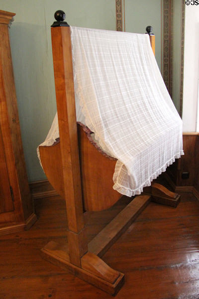 Swinging German cradle at Lindau Municipal Museum. Lindau im Bodensee, Germany.