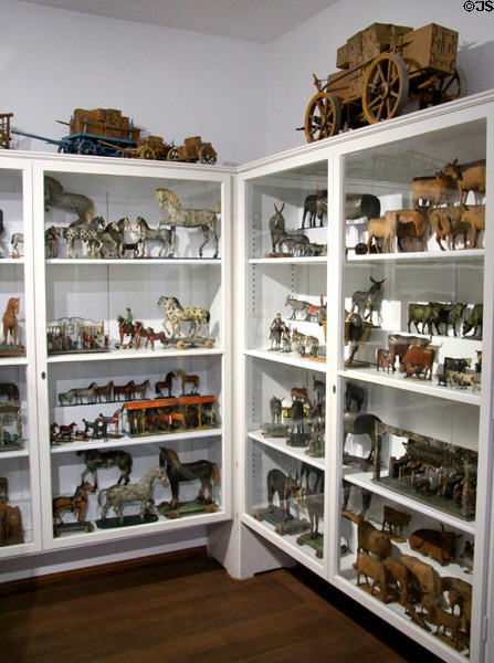 Collection of locally carved toys at Oberammergau Museum. Oberammergau, Germany.