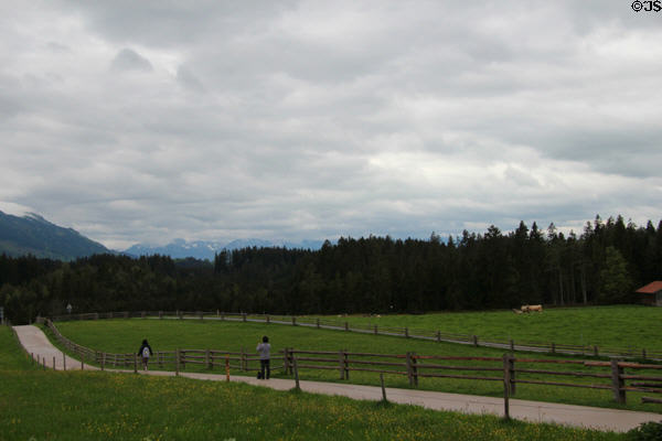 Vista around Wieskirche. Steingaden, Germany.