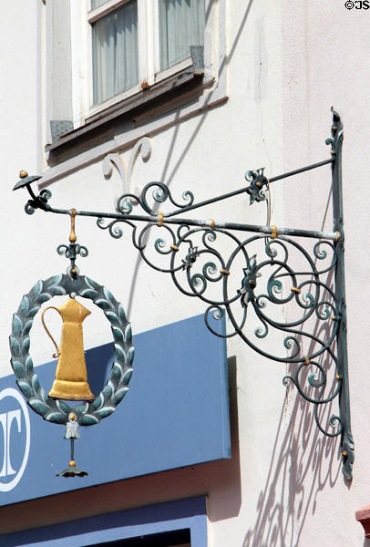 Shop sign with coffee pot. Bad Tölz, Germany.