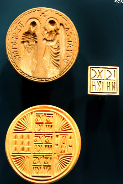 Bread stamps: Norwegian (17thC) (above); Tirol (1847) (below) & Alpine (c1800) (right) at Museum of Bread and Art. Ulm, Germany.