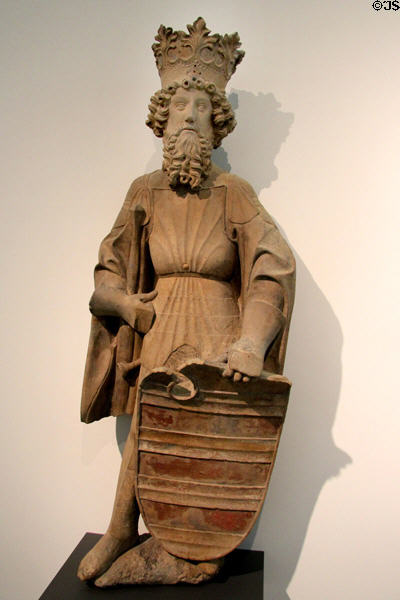 Sculpture of King of Hungary (1427-33) by Hans Mulscher at Ulmer Museum. Ulm, Germany.