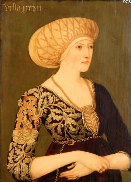 Portrait of Ursula Greck (1491-2) by Bartholomäus Dauher from Ulm at Ulmer Museum. Ulm, Germany.