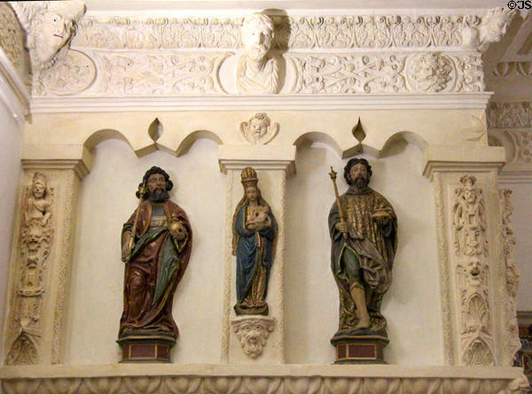 Carved saints at Ulmer Museum. Ulm, Germany.