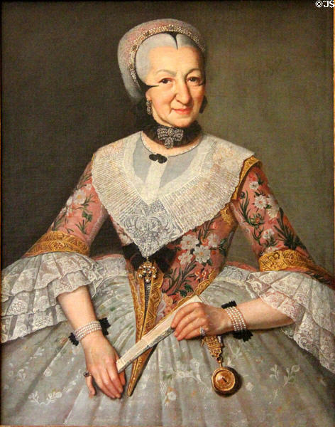 Portrait of Magdalena Nemesia Hartmann (1771) by Christoph Nikolaus Kleemann at Ulmer Museum. Ulm, Germany.