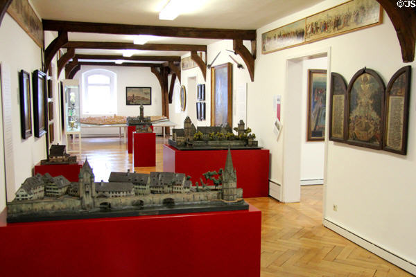 Gallery of local architectural paintings & models at Ulmer Museum. Ulm, Germany.