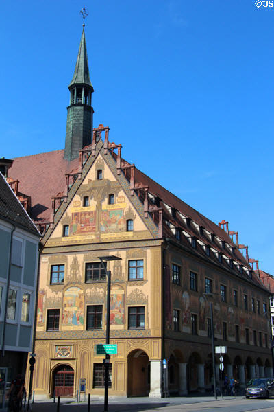 Murals on Ulm Rathaus (1905). Ulm, Germany.