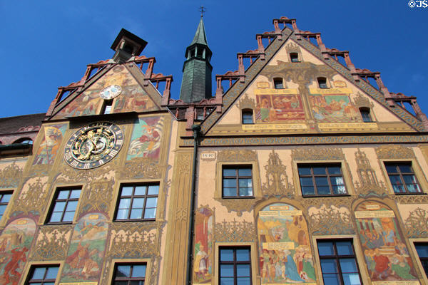 Roofline of Ulm Rathaus. Ulm, Germany.