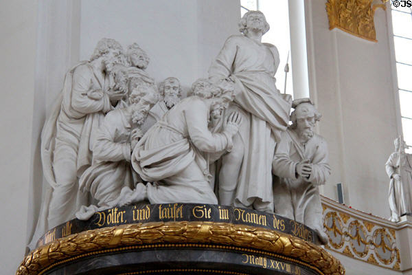 Statuary in abbey church at Kloster Wiblingen. Ulm, Germany.