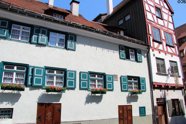 Old style buildings near Blau River. Ulm, Germany.