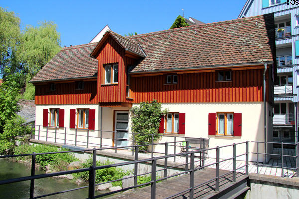 Residence on curve of Blau River. Ulm, Germany.