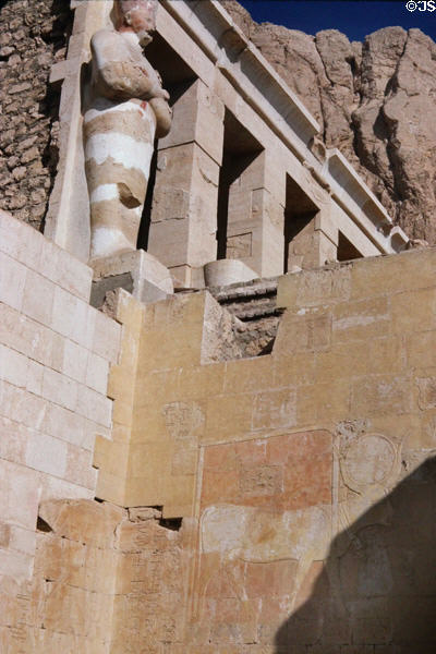 Great Temple of Deir el-Bahri with parts dating from (11th Dynasty) (15thC BCE) in Thebes. Egypt.