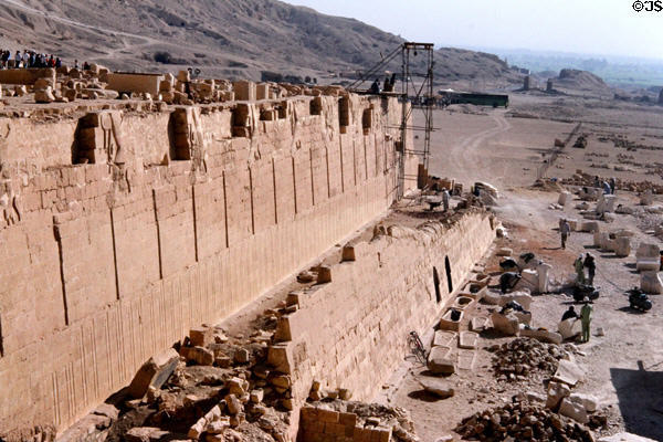Excavations at Temple of Deir el-Bahri in Thebes. Egypt.