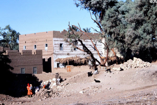 Village on the road between Luxor & Aswan. Egypt.