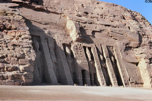 Small Temple of Queen Nefertari (13thC BCE) wife of Ramesses II at Abu Simbel. Egypt.