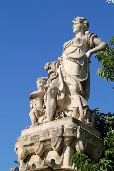 Detail of Ciutadella Park gates by Gaudi. Barcelona, Spain.