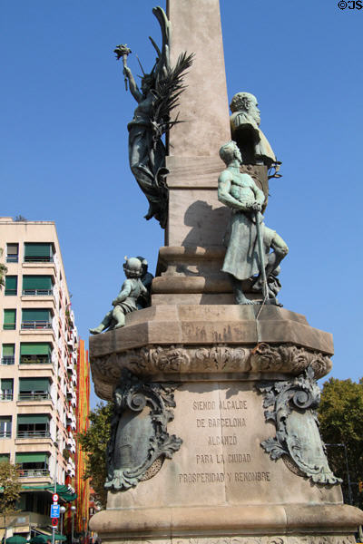 Rius y Taulet monument by Manuel Leal Fuxa & Eusebio Arnau Mascort to mark 1888 Universal Exhibition. Barcelona, Spain.