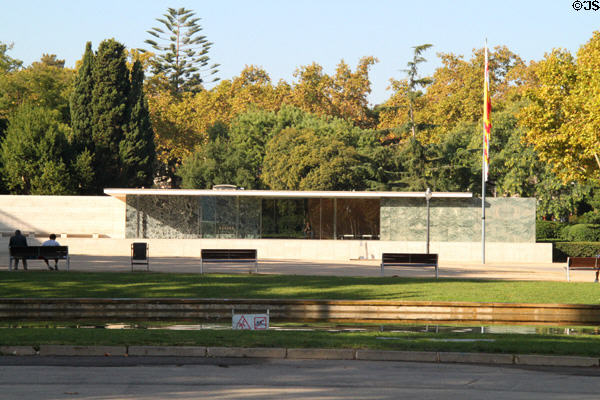 Detail of German Pavilion for 1929 Barcelona Universal Exposition. Barcelona, Spain.