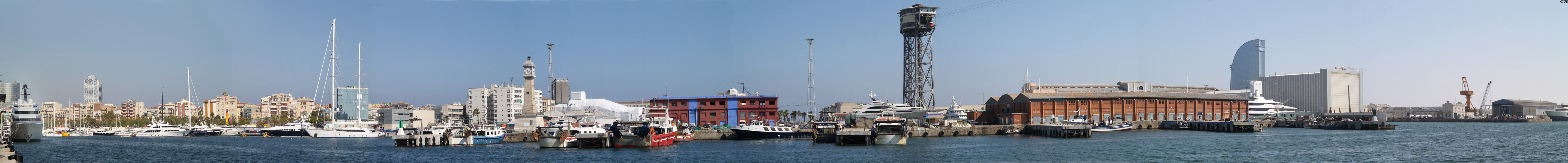Panorama of Port of Barcelona. Barcelona, Spain.