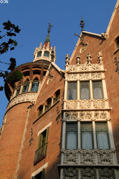 Window detail of Casa Terrades. Barcelona, Spain.