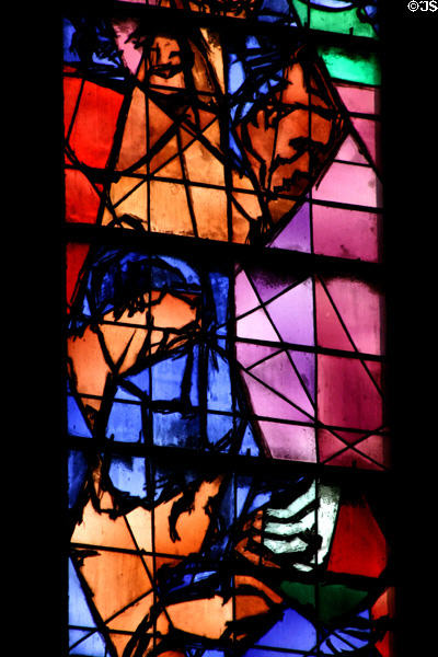 Detail of Jacques Simon stained-glass windows in Cathedral. Metz, France.