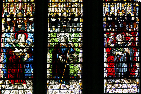 Stained-glass Apostles in Cathedral. Metz, France.