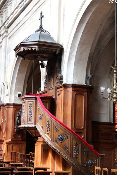 Pulpit of Eglise Notre Dame de Pitie & St Elisabeth. Paris, France.