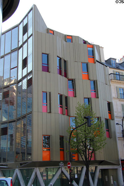 Southeastern wing of Bastille Opera House on Blvd. de la Bastille. Paris, France.