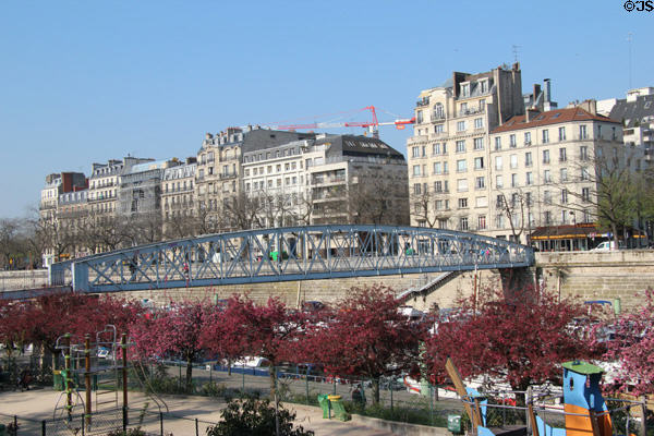 Footbridge over Canal St Martin near Bastille. Paris, France.