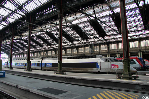 High speed TGV train at Gare de Lyon. Paris, France.